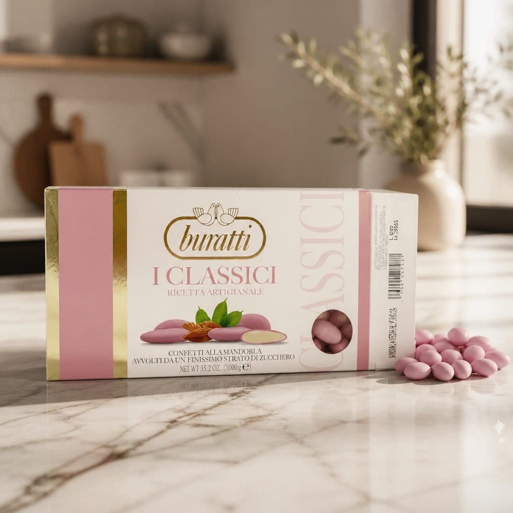 Confetti Buratti alla mandorla rosa, fotografia 1