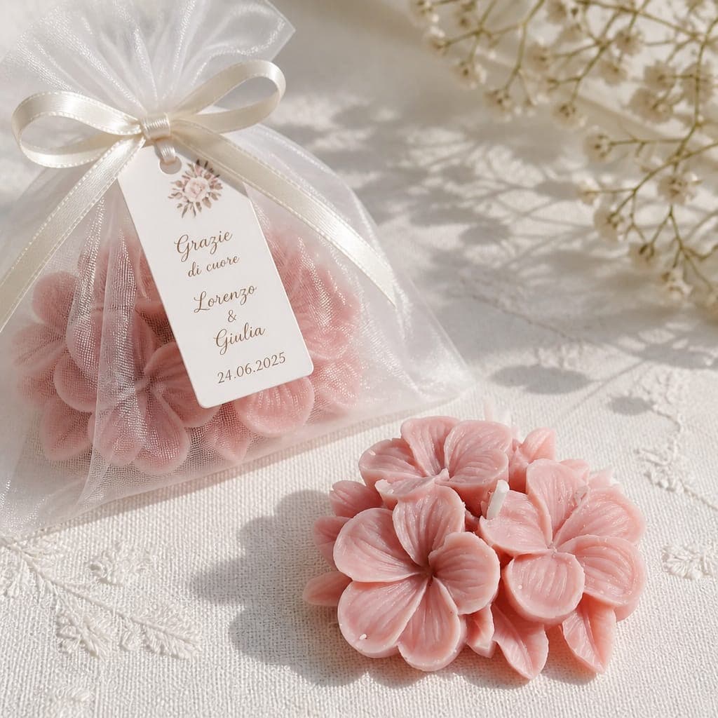 Candela frangipane con confezione regalo, fotografia 1