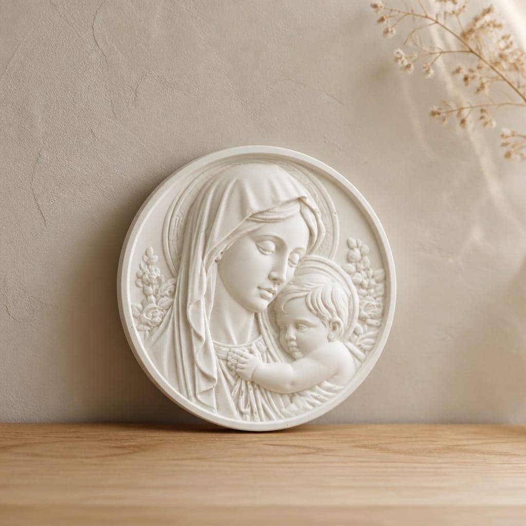 Gesso Maria e Gesù con confezione regalo, fotografia 1