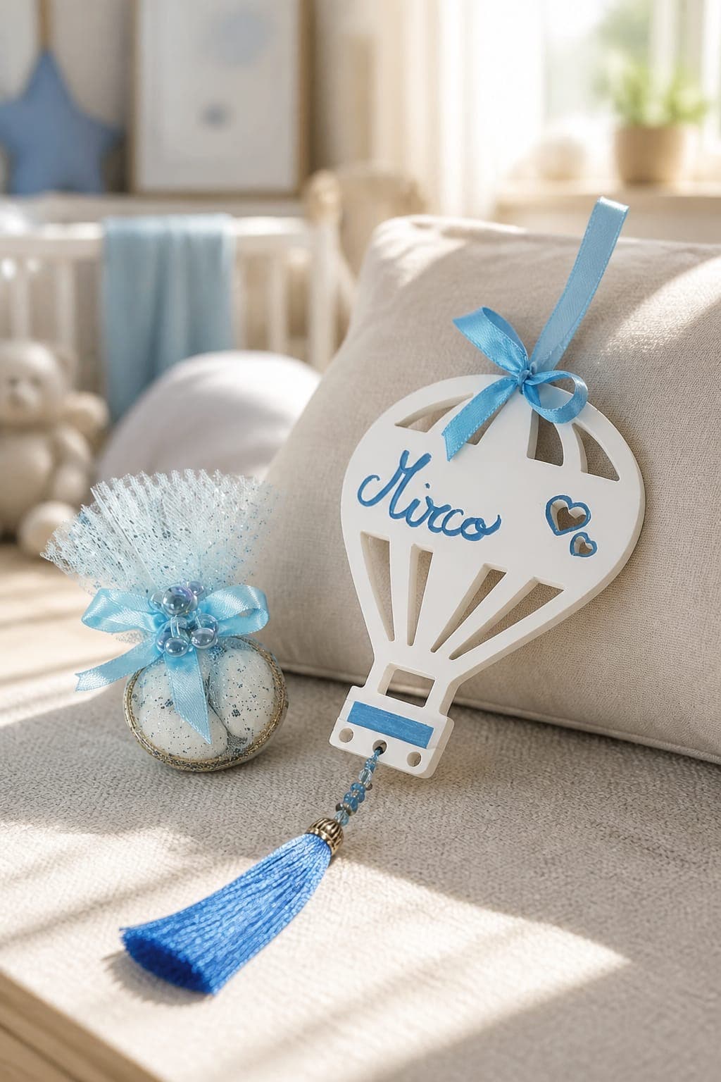 Gesso mongolfiera personalizzato con nome ed essenza, fotografia 1