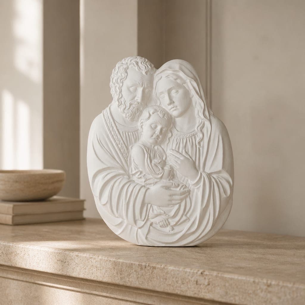 Gesso Sacra Famiglia con confezione regalo, fotografia 1