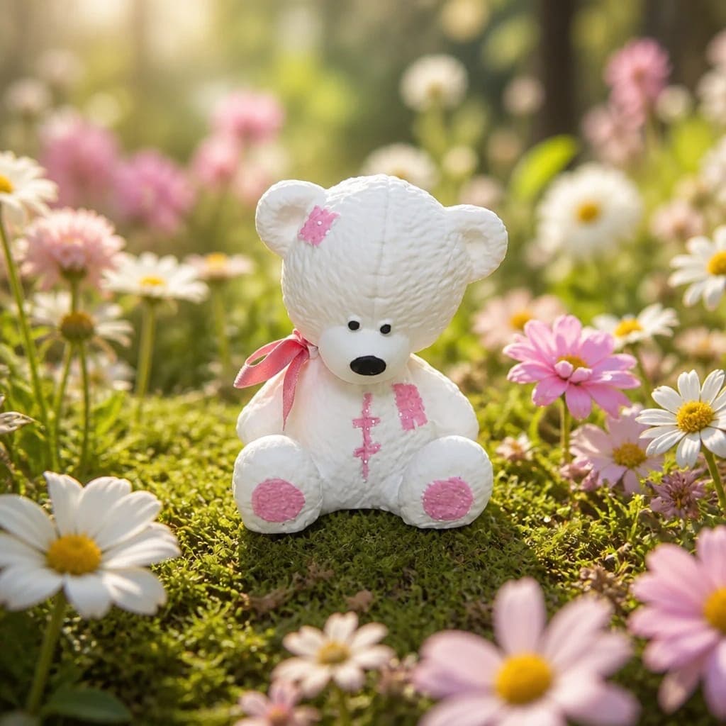Orso Balù in gesso con decorazione e confezione regalo, fotografia 1