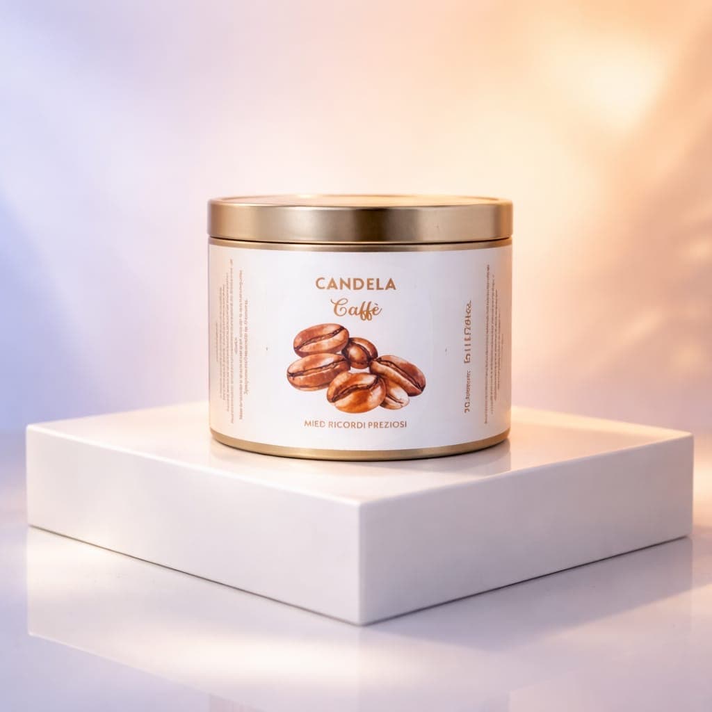 Candela in latta 150 g - Caffe, fotografia 1