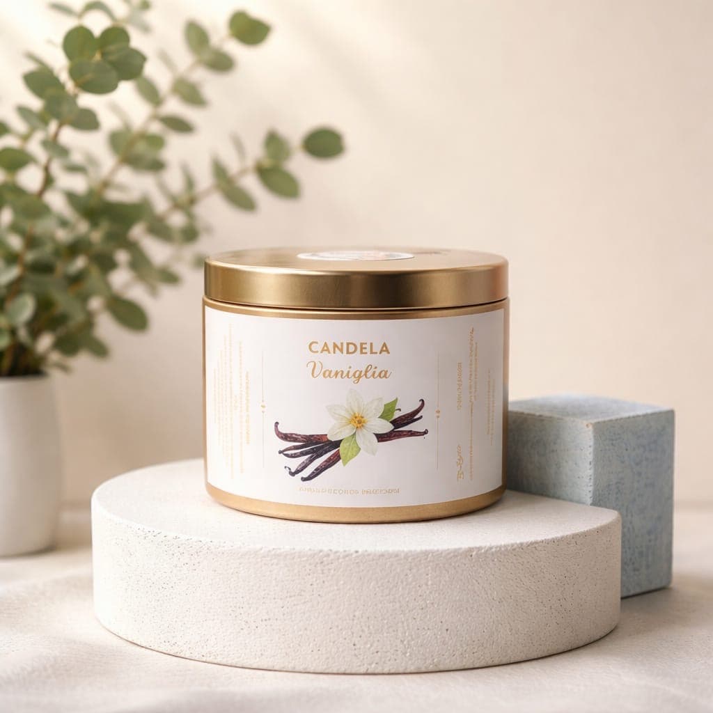 Candela in latta 150 g - Vaniglia, fotografia 1
