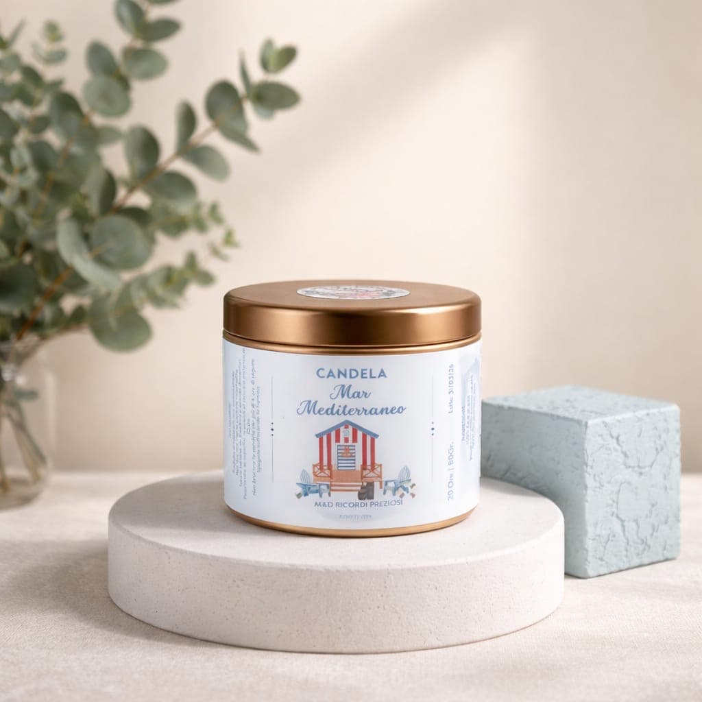 Candela in latta 80 g - Mar Mediterraneo, fotografia 1