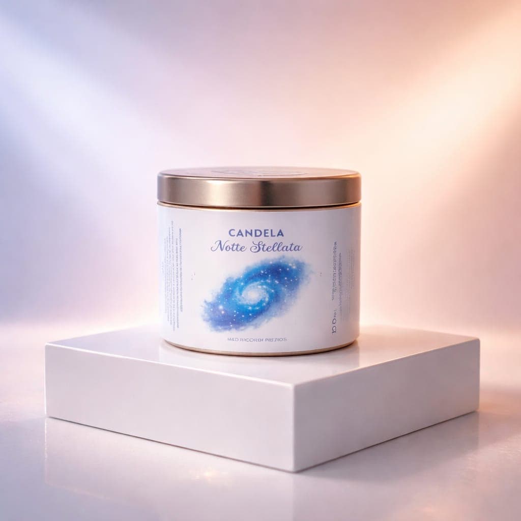 Candela in latta 80 g - Notte stellata, fotografia 1