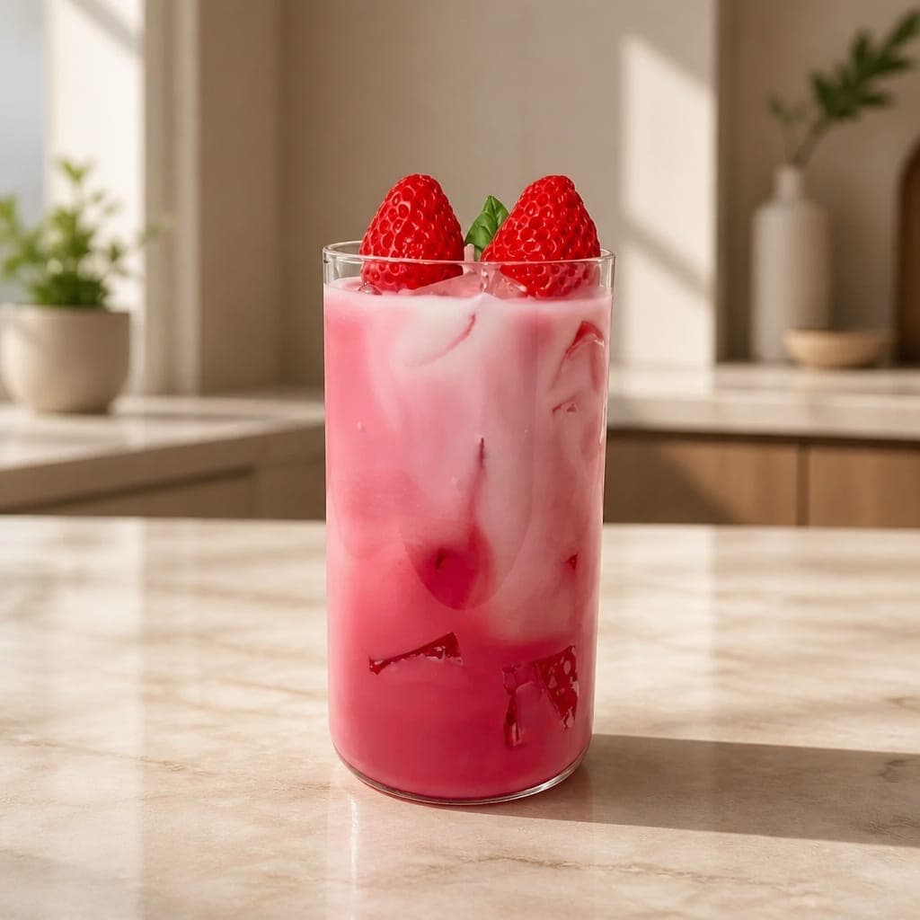 Candela in bicchiere grande - Essenza fragola e panna, fotografia 1