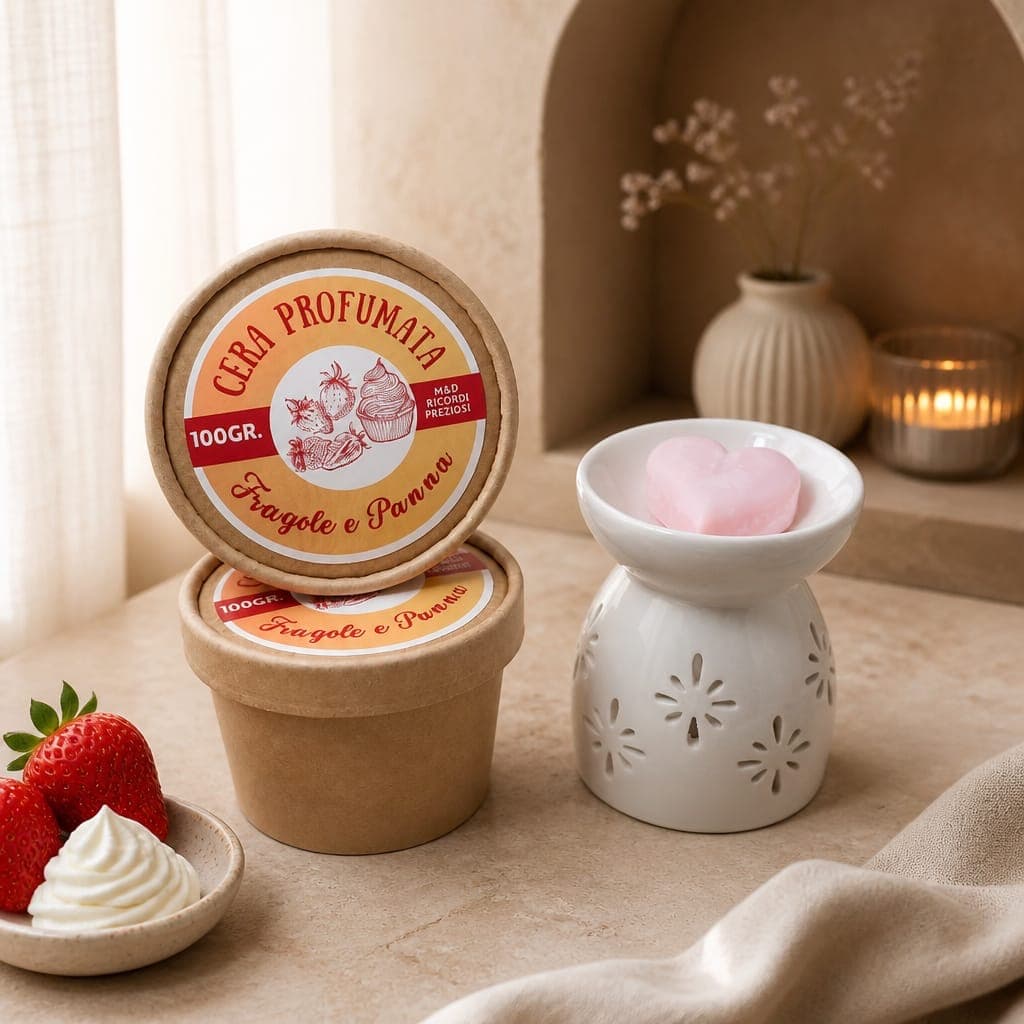 Set candela in cialde 100 g - Essenza fragola e panna, fotografia 1