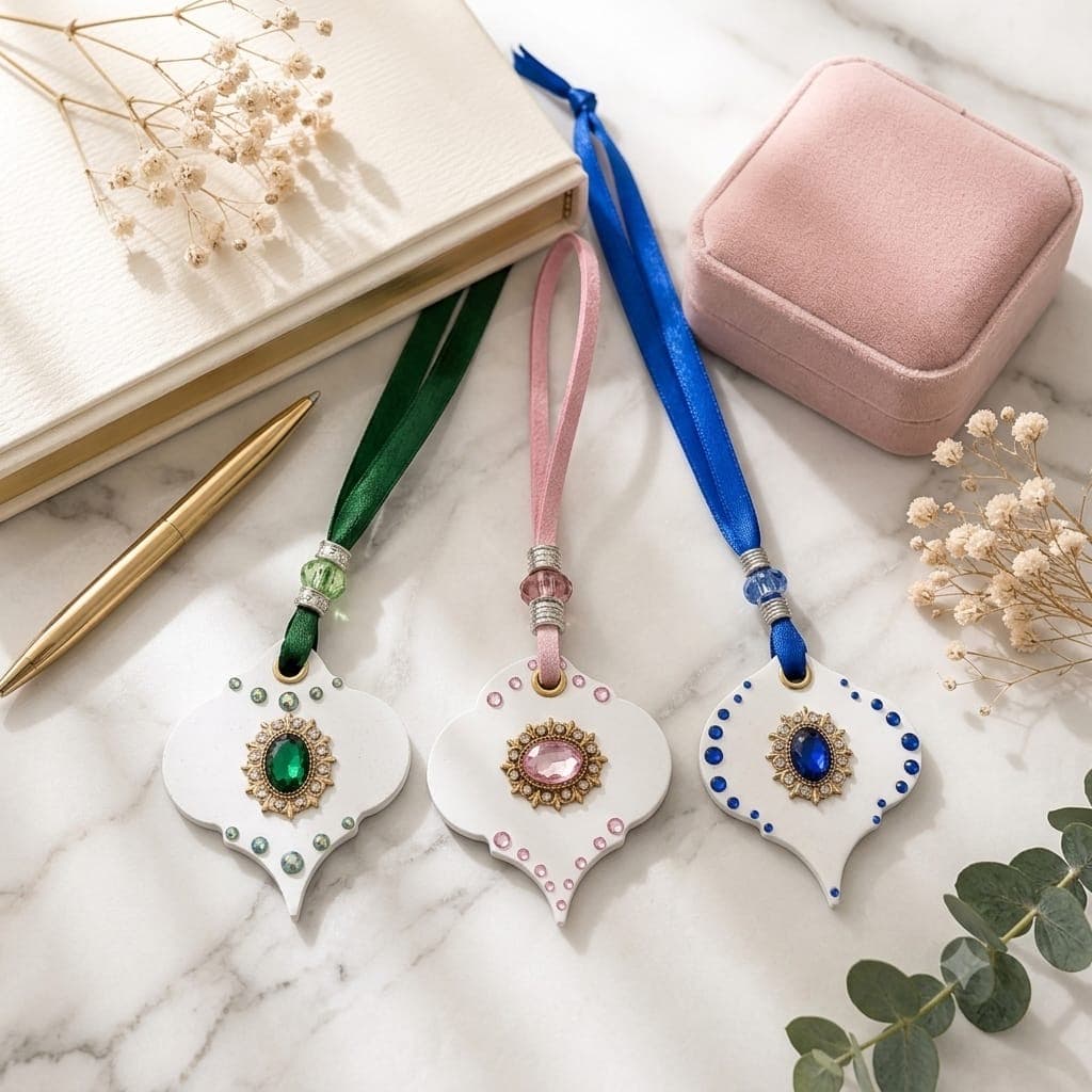 Tag in gesso con strass, fotografia 1