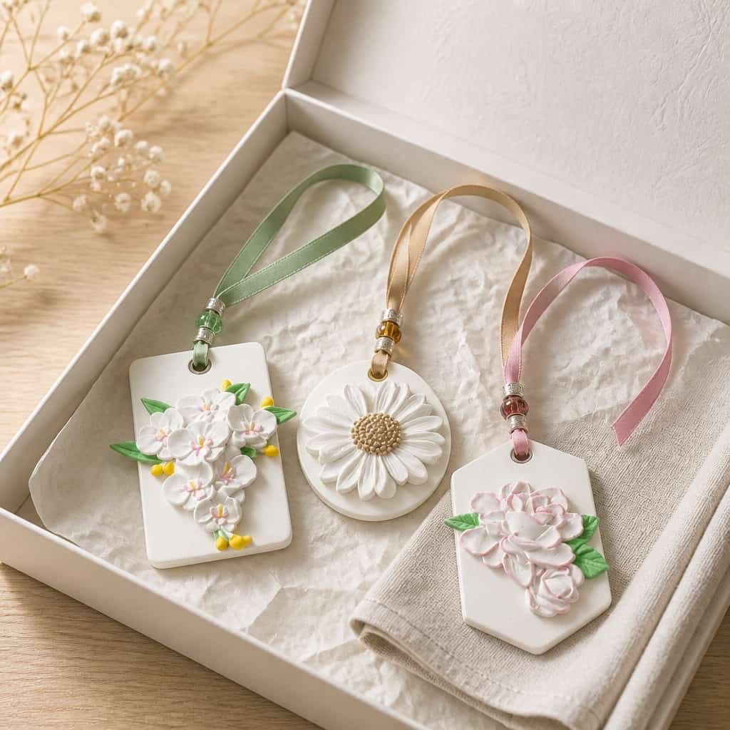 Tag in gesso con fiori, fotografia 1