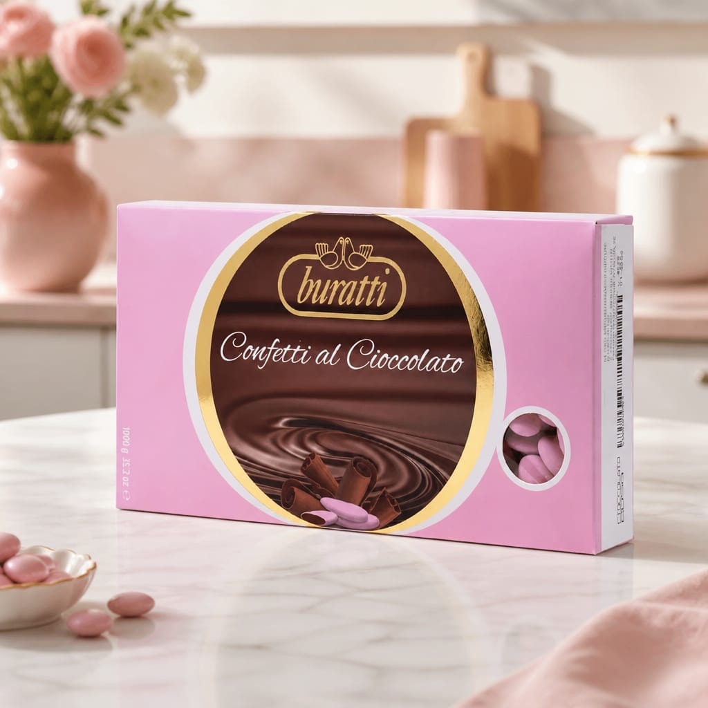 Confetti Buratti al cioccolato rosa, fotografia 1
