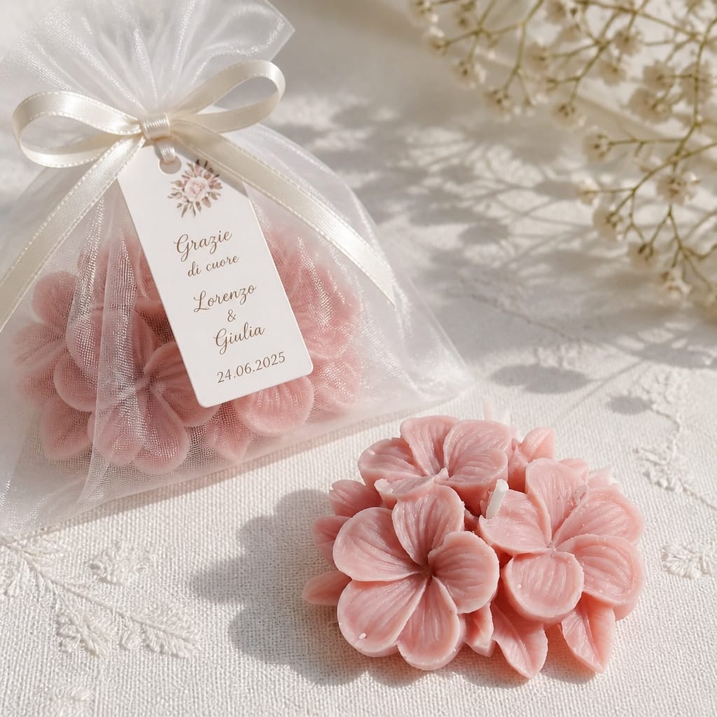 Candela frangipane con confezione regalo, fotografia 1
