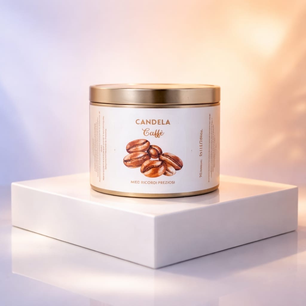 Candela in latta 150 g - Caffe, fotografia 1