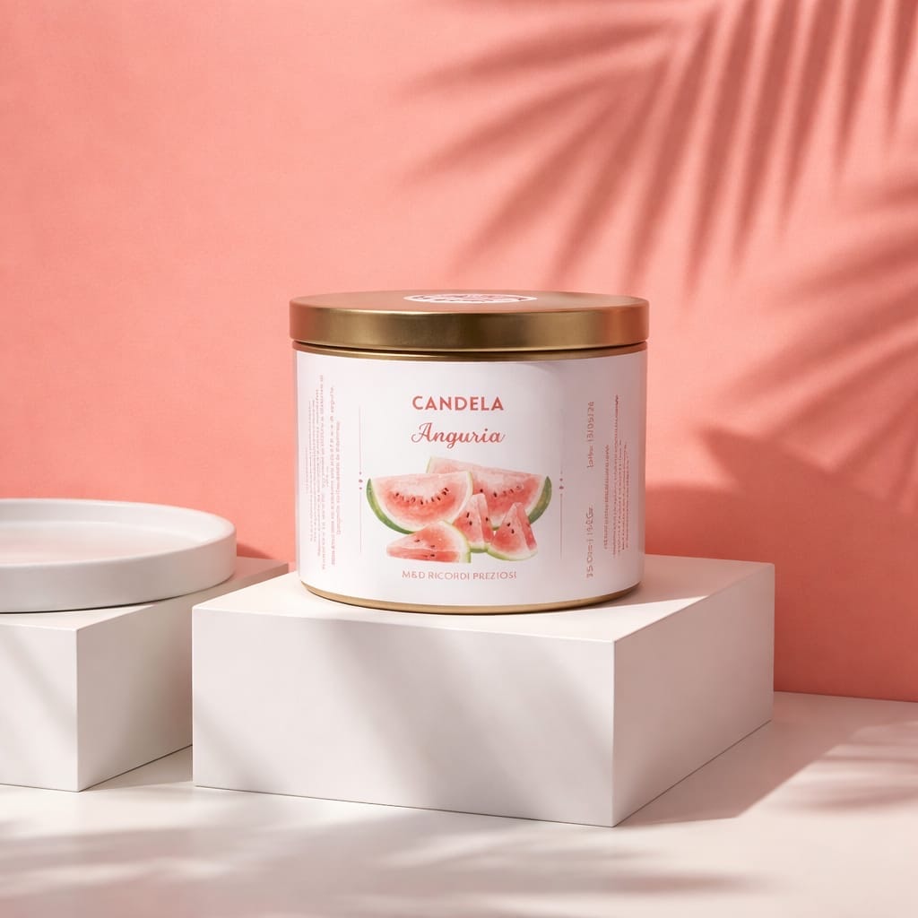 Candela in latta 150 g - Anguria, fotografia 1