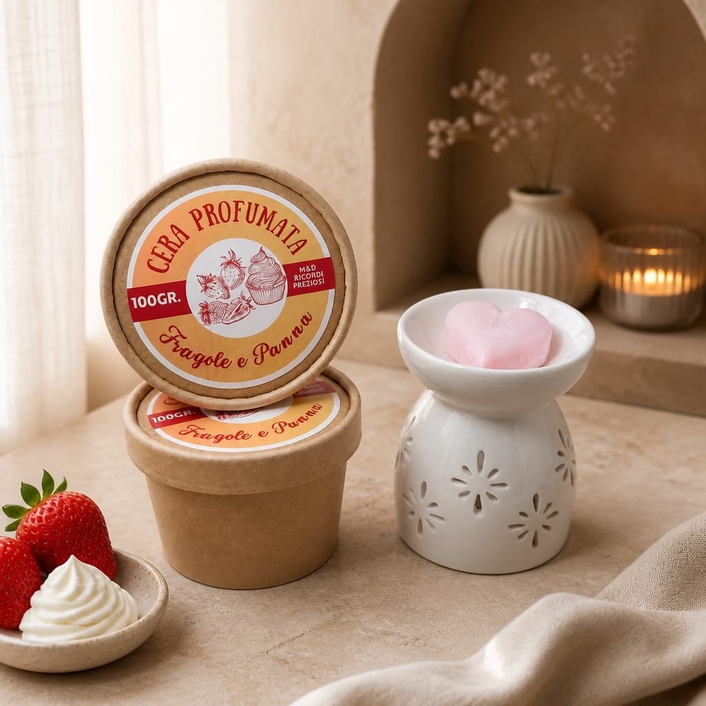 Set candela in cialde 100 g - Essenza fragola e panna, fotografia 1